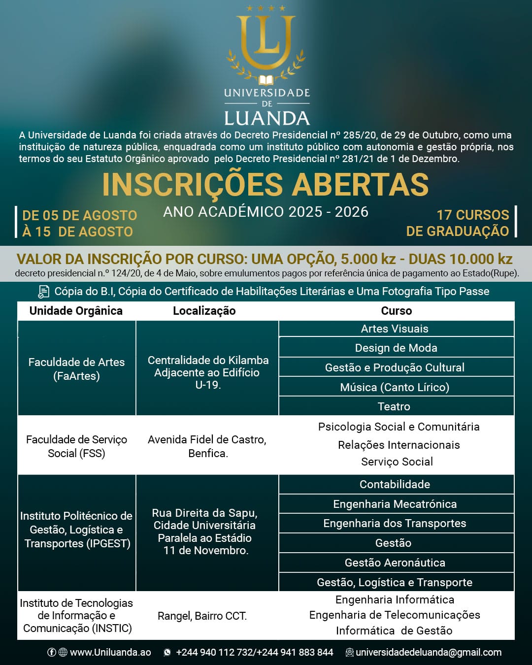 Inscrições para os Exames de Acesso 2025-2026